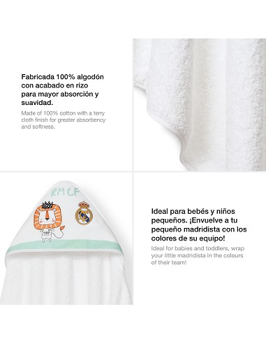 Capa de Baño 1X1 Real Madrid Leon Escudo Blanco