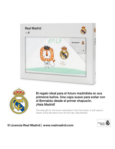Capa de Baño 1X1 Real Madrid Leon Escudo Blanco