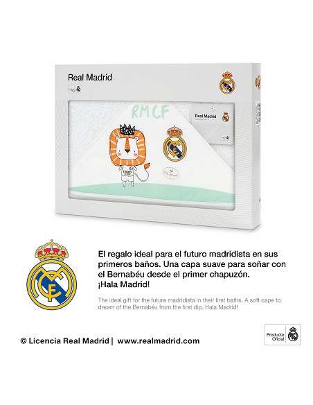 Capa de Baño 1X1 Real Madrid Leon Escudo Blanco