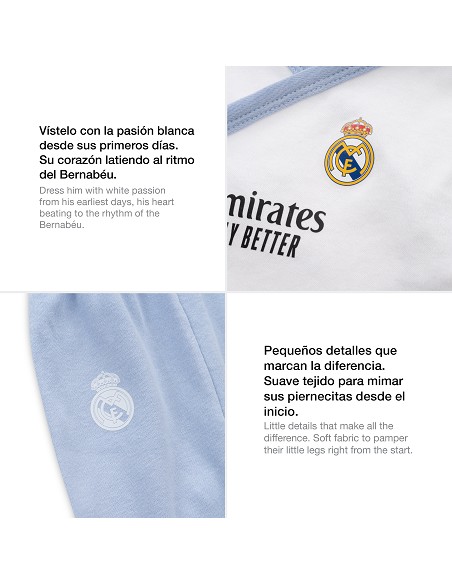 Set Regalo 5 Pcs 100% Alg  T 0-6 m Mod Real Madrid Azul