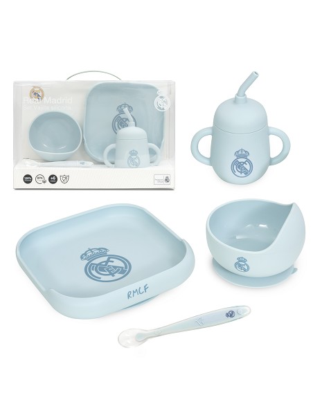 Set Vajilla 4 Pcs de Silicona Mod Mockup Azul