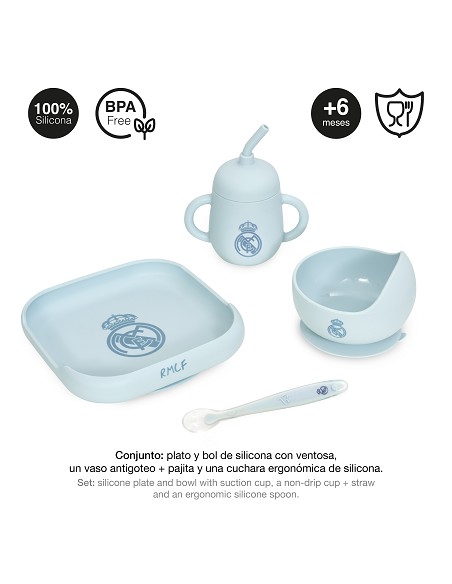 Set Vajilla 4 Pcs de Silicona Mod Mockup Azul