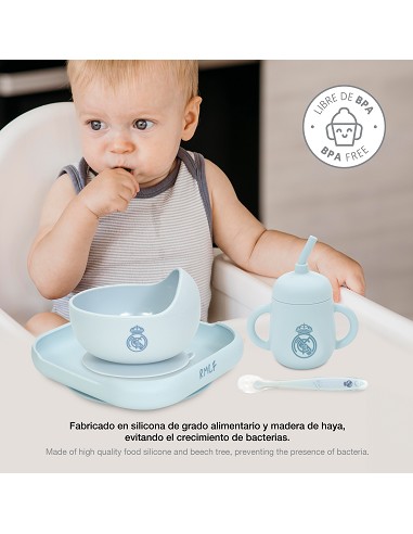 Set Vajilla 4 Pcs de Silicona Mod Mockup Azul