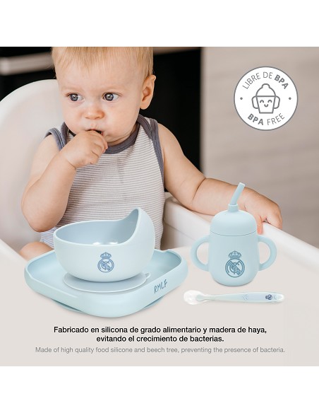 Set Vajilla 4 Pcs de Silicona Mod Mockup Azul