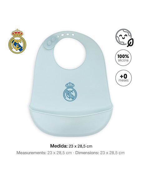 Babero Impermeable de Silicona Azul