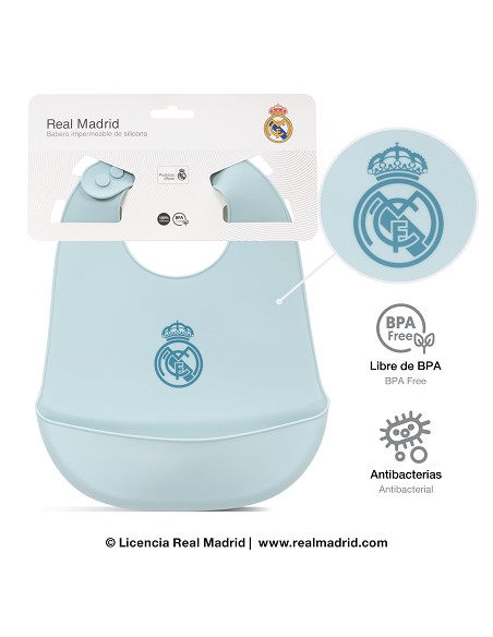 Babero Impermeable de Silicona Azul