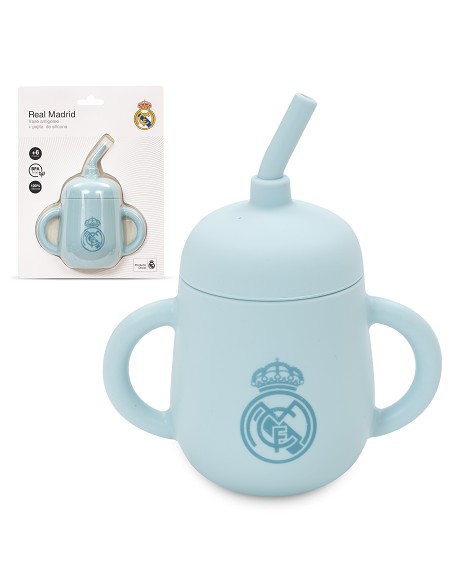 Vaso Antigoteo + Pajita de Silicona Azul