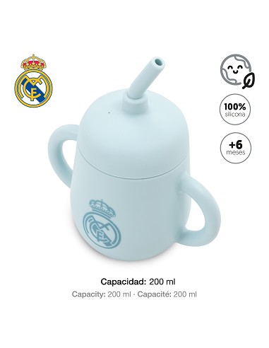 Vaso Antigoteo + Pajita de Silicona Azul