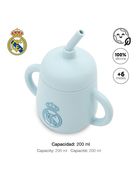 Vaso Antigoteo + Pajita de Silicona Azul