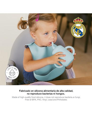 Vaso Antigoteo + Pajita de Silicona Azul