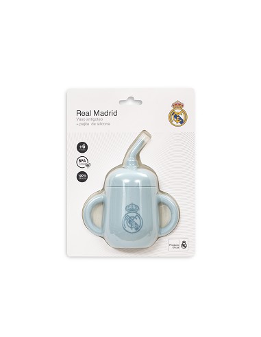 Vaso Antigoteo + Pajita de Silicona Azul