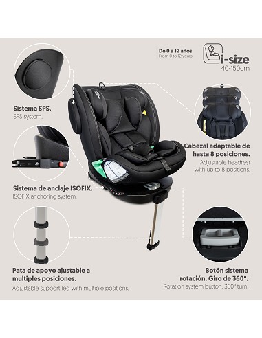 Silla de Coche Modelo Pax Negro