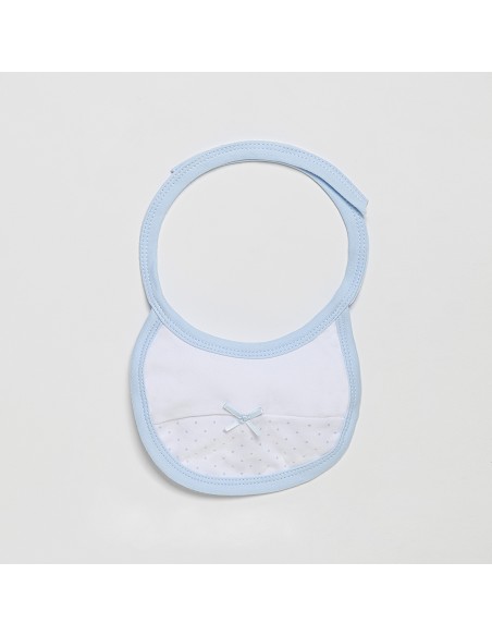 Set Regalo 4 Pcs 100% Alg  T 0-6 M(Gorro-Peucos-Manoplas-Babero) Azul