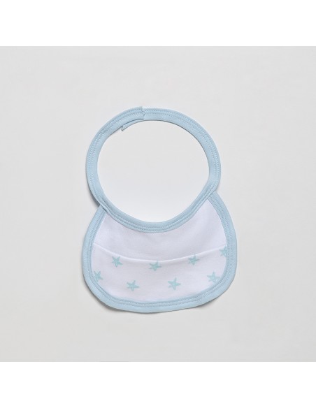 Set Regalo 5 Pcs 100% Alg  T 0-6 m Mod Estrellas Azul