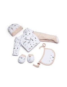 Set Regalo 5 Pcs 100% Alg  T 0-6 Mod Indio Rosa