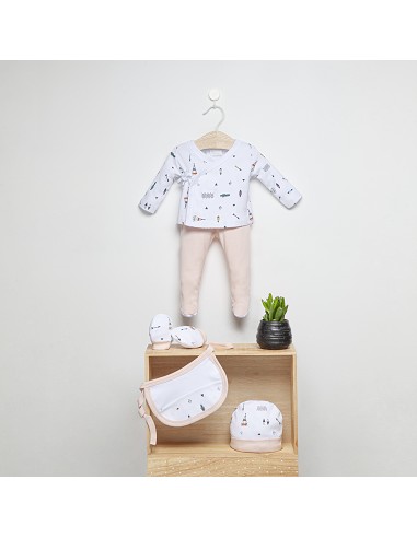 Set Regalo 5 Pcs 100% Alg  T 0-6 Mod Indio Rosa