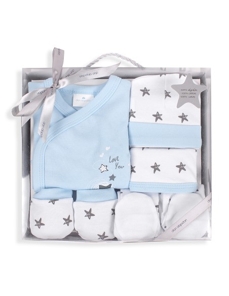 Set Regalo 5 Pzs 100% Algo Talla 0-6 Mod. Love You Azul