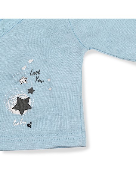 Set Regalo 5 Pzs 100% Algo Talla 0-6 Mod. Love You Azul