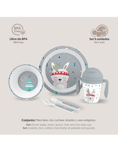 Set Vajilla 5 Pcs Mod Indio