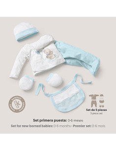 Set Regalo 5 Pcs 100% Alg  T 0-6 m Mod Elefantito Azul 2