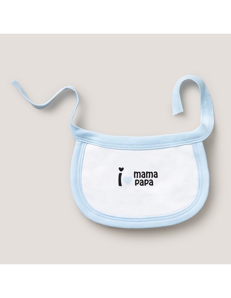 Set Regalo 5 Pcs 100% Alg  T 0-6 m Mod I Love Mama-Papa Azul
