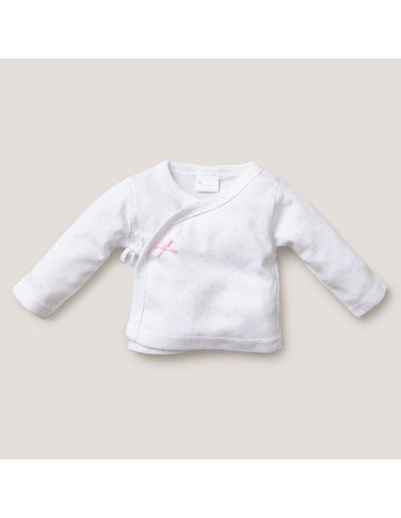 Set Regalo 5 Pcs 100% Alg  T 0-6 m Mod Topos Bamboo Rosa