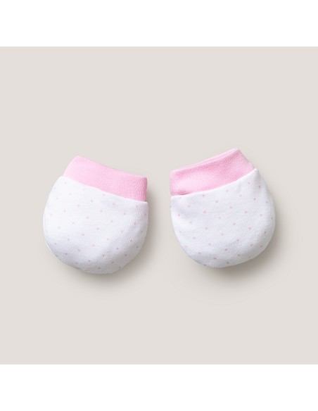 Set Regalo 5 Pcs 100% Alg  T 0-6 m Mod Topos Bamboo Rosa