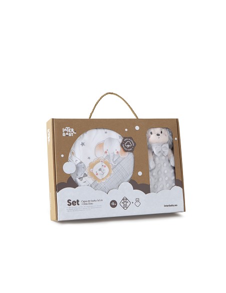 Set Capa de Baño Mod Erizo+Dou Dou Mod Erizo Gris