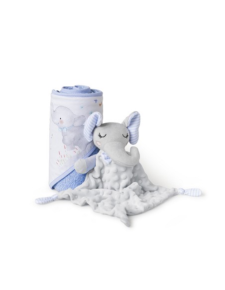 Set Capa de Baño Mod Elefante+Dou Dou Mod Elefante Azul