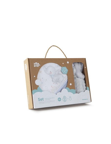 Set Capa de Baño Mod Elefante+Dou Dou Mod Elefante Azul