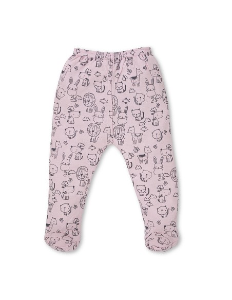 Set Regalo 5 Pcs 100% Alg  T 0-6 m Mod Animalitos Rosa