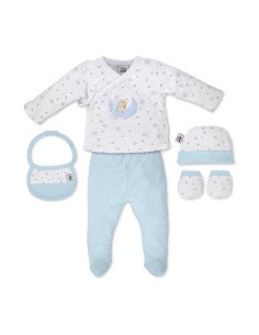 Set Regalo 5 Pcs 100% Alg  T 0-6 m Mod Sleep Azul
