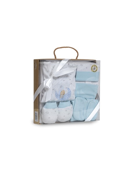 Set Regalo 5 Pcs 100% Alg  T 0-6 m Mod Sleep Azul