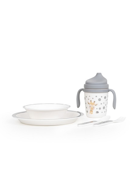 Set Vajilla 5 Pcs Mod Acuarela Gris