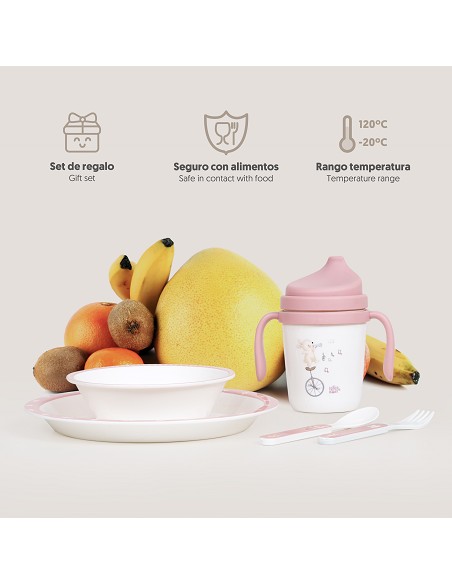 Set Vajilla 5 Pcs Mod Music Rosa