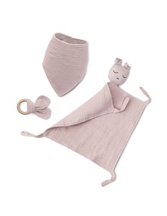 Set Dou Dou+Bandana+Mordedor Muselina Mod Oso Rosa...