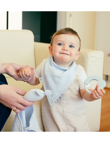 Set Dou Dou+Bandana+Mordedor Muselina Mod Oso Rosa Maquillaje