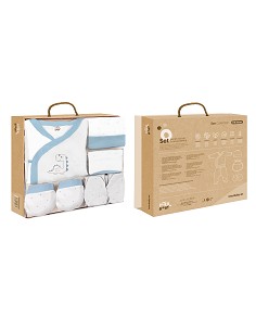 Set Regalo 5 Pcs Bamboo T 0-6 m Mod Dinosaurio Bco/Azul 2