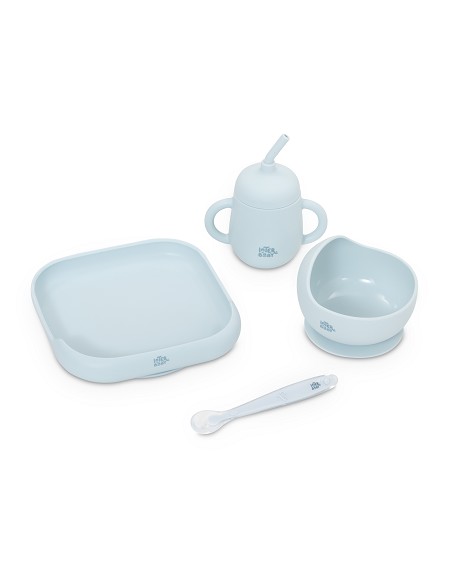 Set Vajilla 4 Pcs de Silicona Mod Mockup Azul