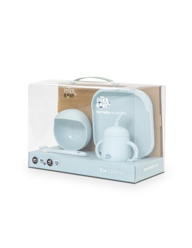 Set Vajilla 4 Pcs de Silicona Mod Mockup Azul