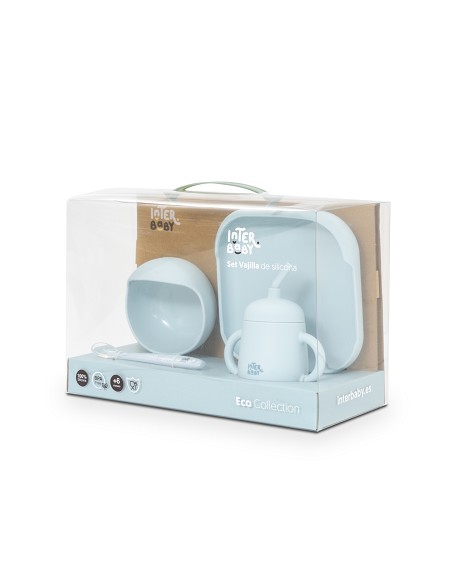 Set Vajilla 4 Pcs de Silicona Mod Mockup Azul