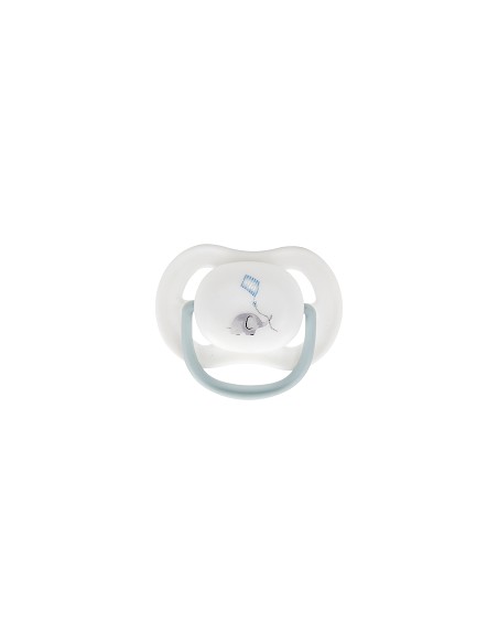 Set 4 Pcs Silicona Chupetero+Porta+Chupete+Sonajero Azul