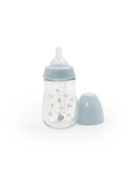 Set 3 Pcs Silicona Chupetero+Chupete+Biberon Azul