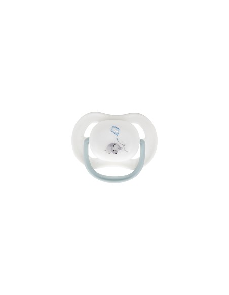 Set 3 Pcs Silicona Chupetero+Chupete+Biberon Azul