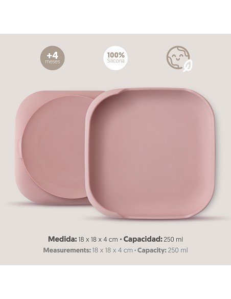 Plato Llano de Silicona Rosa Maquillaje