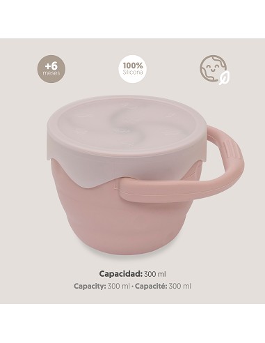 Porta Snacks de Silicona Rosa Maquillaje