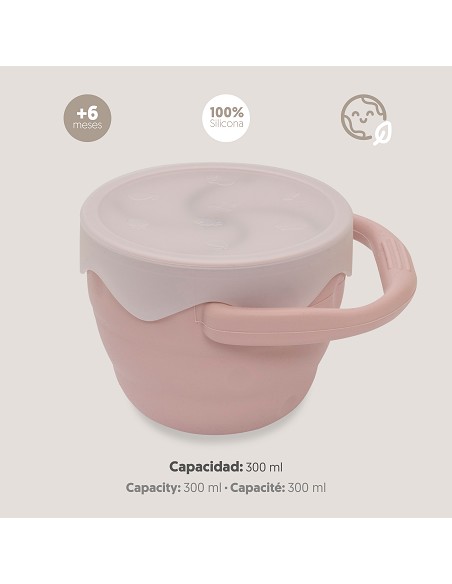Porta Snacks de Silicona Rosa Maquillaje