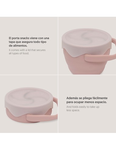 Porta Snacks de Silicona Rosa Maquillaje
