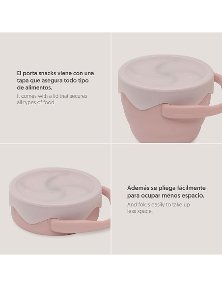 Porta Snacks de Silicona Rosa Maquillaje