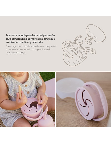 Porta Snacks de Silicona Rosa Maquillaje